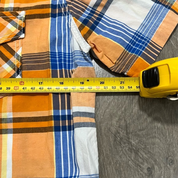 Aeropostale Men's Pocket Shirt Short Sleeve Orange Blue Size Medium - Picture 7 of 9